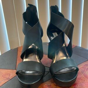 Black Wedge Sandals